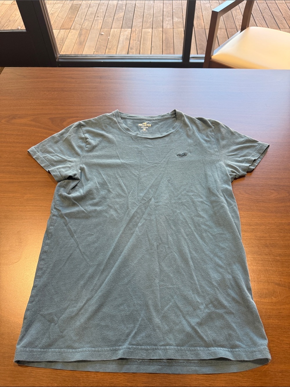 Hollister Men’s Short Sleeve Crew Tee — Dusty Blue